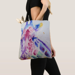 Bolsa Tote Bonita pintura de girafa branca Sapatinho