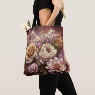 Bolsa Tote Bonita Saco de Tota com Padrões de Flor Acrílico
