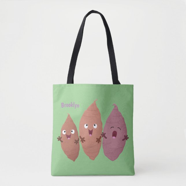 Bolsa Tote Bonitinho cantando batata-doce legumes (Frente)