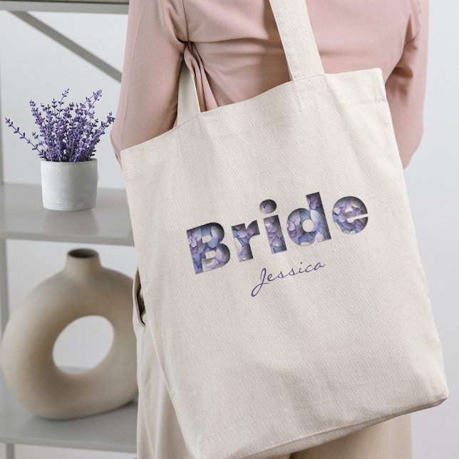 Bolsa Tote Bonito 3D Bloomimg Blue Hydrangeas Bride (Criador carregado)