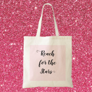 Bolsa Tote Bonito Alcance Rosa para as Estrelas