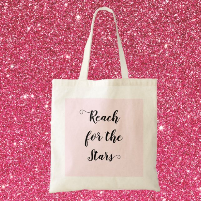 Bolsa Tote Bonito Alcance Rosa para as Estrelas (Criador carregado)
