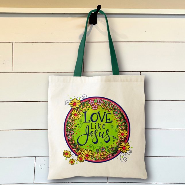 Bolsa Tote Bonito amor como Jesus Inspirividade Grande Saco d (Criador carregado)