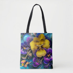 Bolsa Tote Bonito arte de pansias