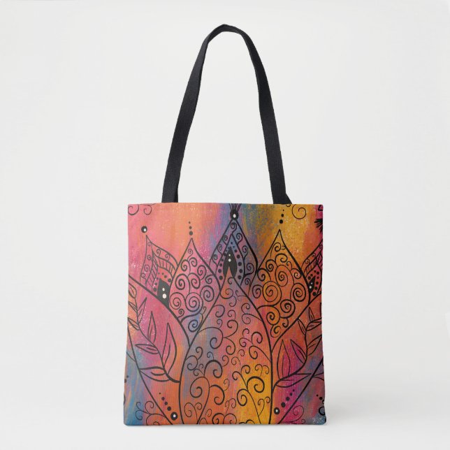 Bolsa Tote Bonito Arte Floral (Frente)