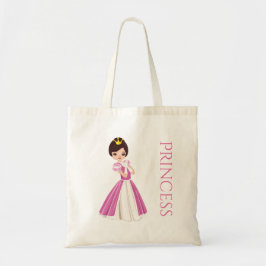 Bolsa Tote Bonito Bag de Treino da Princesa de Cabelo Escuro