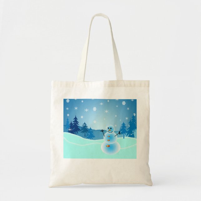 Bolsa Tote Bonito boneco de neve (Frente)