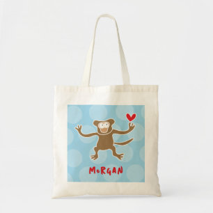 Bolsa Tote Bonito Cartoon Macaco Marrom Adorava Pontos Divert