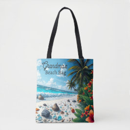 Bolsa Tote Bonito cena tropical de praia personalizada costei