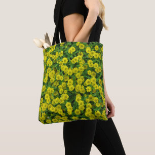 Bolsa Tote Bonito Cluster de Pequenas Flores Amarelas