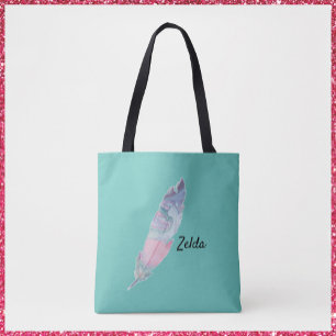 Bolsa Tote Bonito Colorida Abstrato Feather