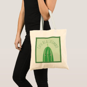 Bolsa Tote Bonito como pepino Engraçado Kawaii Cutecumber
