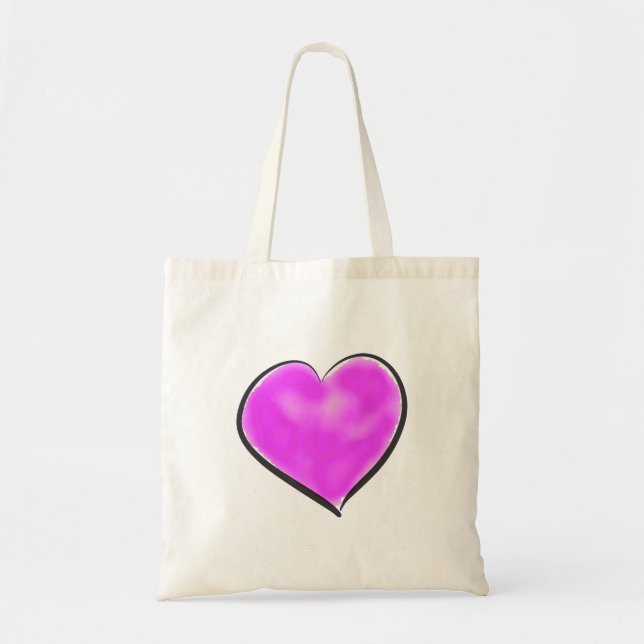 Bolsa Tote Bonito Coração Roxo (Frente)
