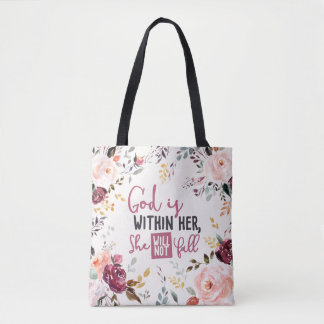 Bolsa Tote Bonito Deus Floral está dentro dela.