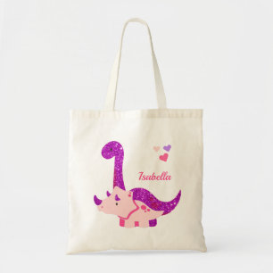 Bolsa Tote Bonito Dinossauro Roxo Personalizado