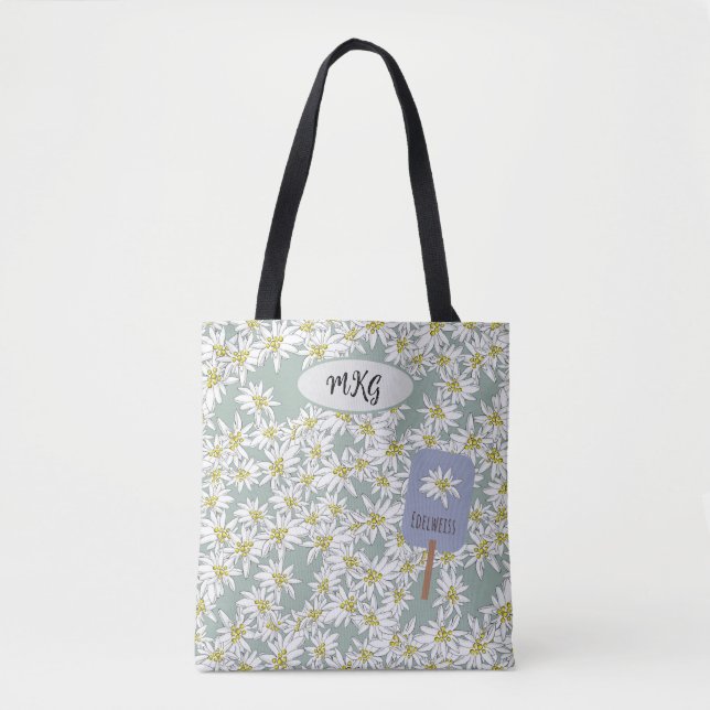 Bolsa Tote Bonito Edelweiss Som de Música Alps Botânico (Frente)
