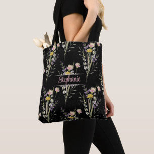 Bolsa Tote Bonito Elegante Boho Wildflower Personalizado