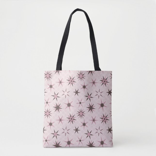 Bolsa Tote Bonito Estrelas Geo Rosa - padrão. (Frente)