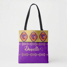 Bolsa Tote Bonito Fada Roxo e Personalidade Dourada