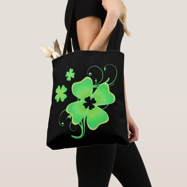 Bolsa Tote Bonito Irish Quatro Leaf Clover (Close Up)