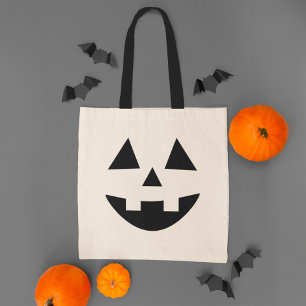 Bolsa Tote Bonito Jack O Lanterna Pumpkin Face Halloween