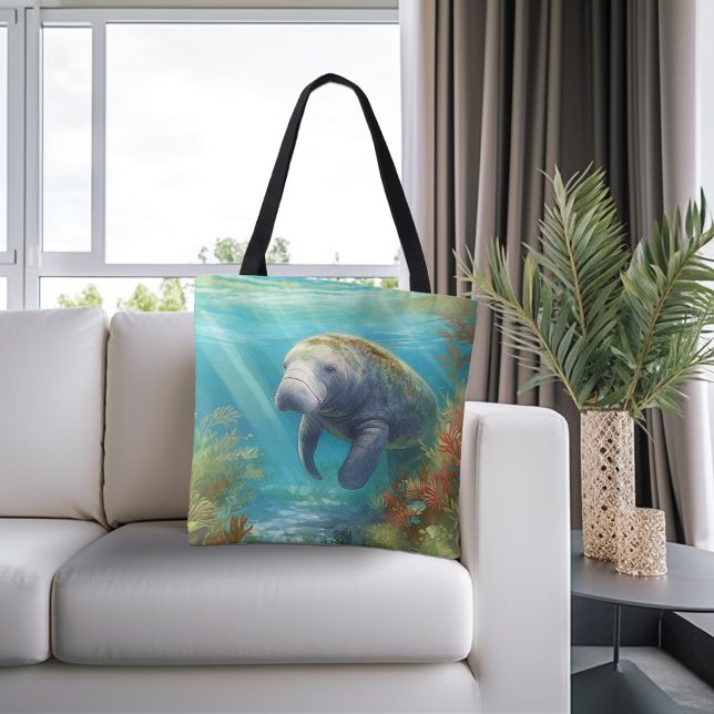 Bolsa Tote Bonito Manatee da Flórida, (Criador carregado)