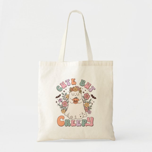 Bolsa Tote Bonito, mas assustador Halloween (Frente)