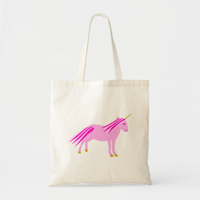 Bolsa Tote Bonito menina rosa Unicórnio (Frente)