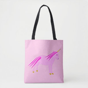 Bolsa Tote Bonito Menina Rosa, Unicórnio Padrão