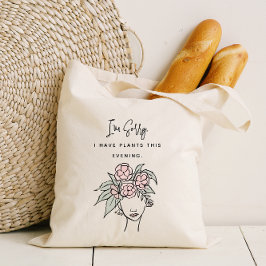 Bolsa Tote Bonito Ocupado com Meu Retrato Floral de Plantas