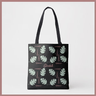 Bolsa Tote Bonito Palm & Branch Sage Verde & Dusty Rosa rosa