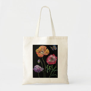 Bolsa Tote Bonito pipocas em pintura a aquarela preta