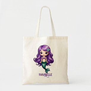 Bolsa Tote Bonito Sereia Roxa Personalizar