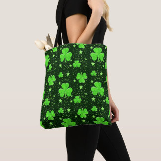 Bolsa Tote Bonito Shamrock Verde Stars Ruas irlandesas. Dia d