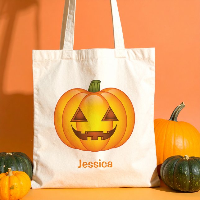 Bolsa Tote Bonito sorriso Jack O Lantern Pumpkin (Disclaimer: This image is a digital mockup.)