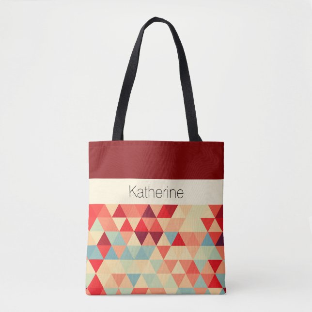 Bolsa Tote Bonito Triângulo Padrão II + suas ideias (Frente)