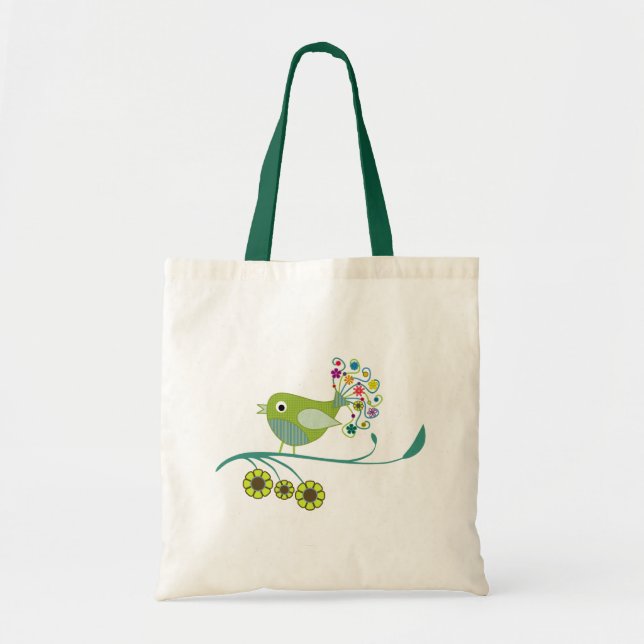 Bolsa Tote Bonito Tweet Whimsical Bird (Frente)