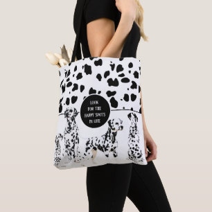 Bolsa Tote Bonitos Dalmatianos Black & White Happy Spots