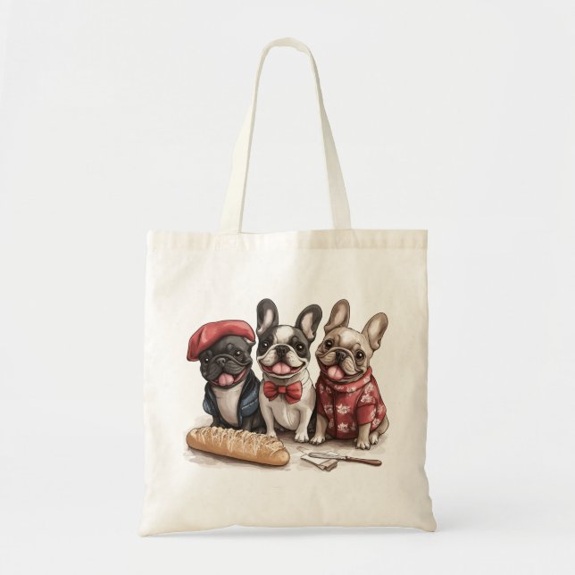 Bolsa Tote Bonjour French Bulldogs (Frente)