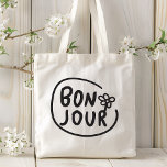 Bolsa Tote Bonjour Simple Modern Floral French Saudação<br><div class="desc">Bonnjour Simple Modern Floral Floral French Greeting Tote Bags apresenta um simples design moderno com o texto "Bonjour" na tipografia moderna da escrita. Criado pelo Evco Studio www.zazzle.com/store/evcostudio</div>