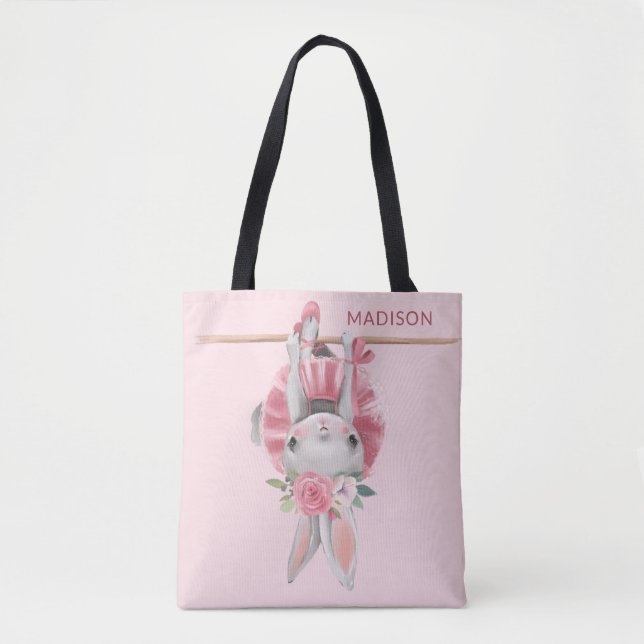 Bolsa Tote Bonny Balé Rosa Ballerina Bonito Personalizado (Frente)