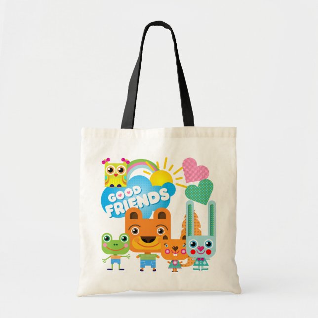 Bolsa Tote Bons amigos dos animais (Frente)