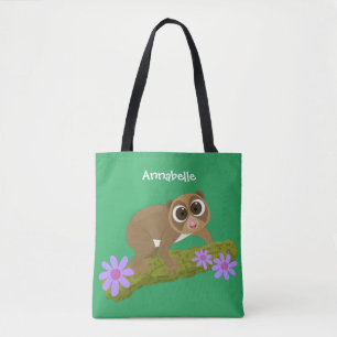 Bolsa Tote Bons e felizes loris em desenhos animados
