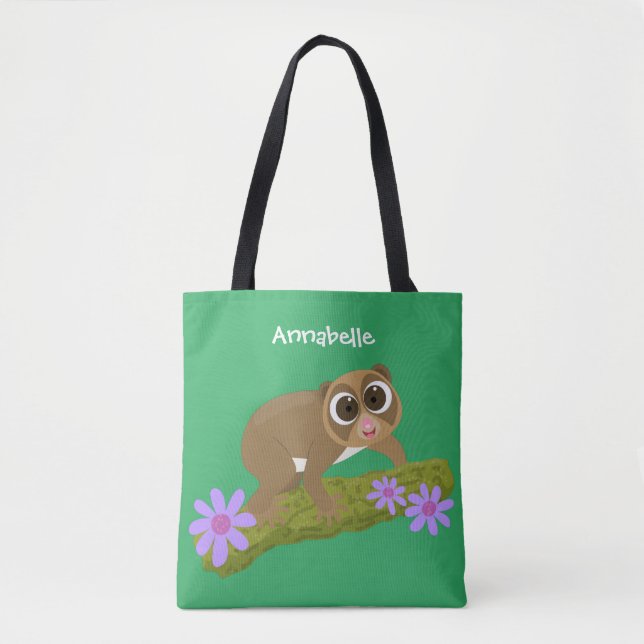 Bolsa Tote Bons e felizes loris em desenhos animados (Frente)
