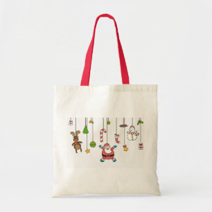 Bolsa Tote Bons Papais noeis de desenho animado e amigos Nata