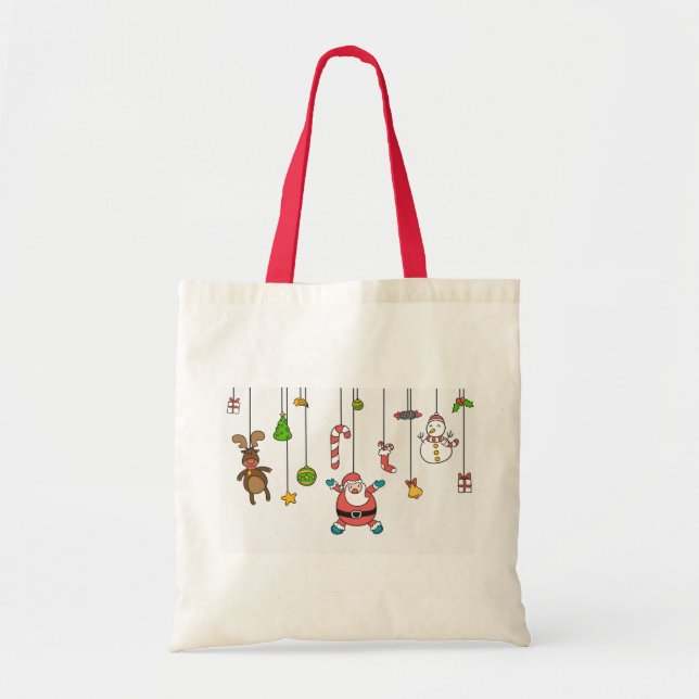 Bolsa Tote Bons Papais noeis de desenho animado e amigos Nata (Frente)