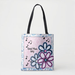 Bolsa Tote Bons Vibes Apenas floral divertido