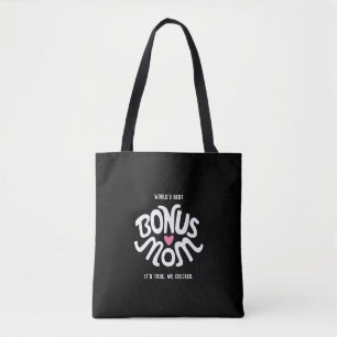 Bolsa Tote Bônus Mãe Branco e Design cor-de-rosa no Saco de T