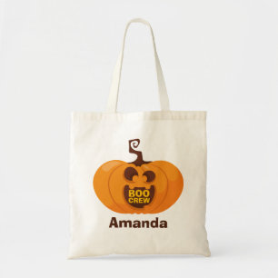 Bolsa Tote Boo Crew Cute Halloween Engraçado Pumpkin Laranja