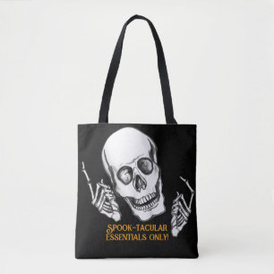 Bolsa Tote Boo Happy Halloween Brincadeiras no crânio